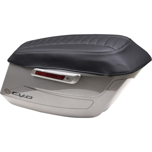 Deluxe Saddlebag Lid Coers - Black W/ Gunmetal Stitch - Touring 88404Gm