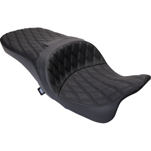 Drag Specialties Freedom Seat - Vinyl - Double Diamond Black Stitch - Flh '09-'23 Drag Specialties Freedom Seat - Vinyl - Double Diamond Black Stitch - Flh '09-'23