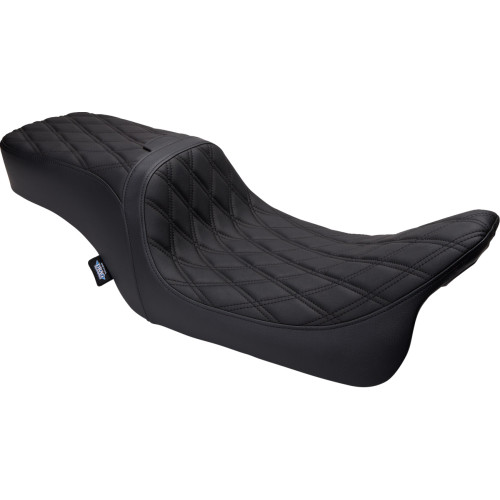 Drag Specialties Predator 2-Up Seat - Vinyl - Double Diamond - W/O Backrest - Flh/Fltr '08-'23 Drag Specialties Predator 2-Up Seat - Vinyl - Double Diamond - W/O Backrest - Flh/Fltr '08-'23