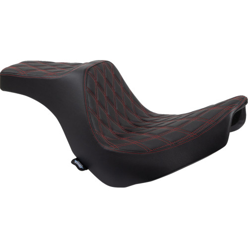 Drag Specialties Predator Iii Seat - Double Diamond - Black W/ Red Stitching - Fl/Fx '18-'22 Drag Specialties Predator Iii Seat - Double Diamond - Black W/ Red Stitching - Fl/Fx '18-'22