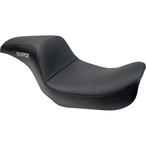 Drifter Seat - Gray Logo - Black Vinyl W/ Slipstop - Carbon Fiber - Dyna '96-'03 4883B-Slyfox