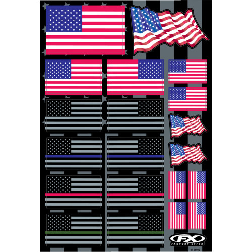 Factory Effex Decal Sheet - Fx Usa Flags 27-68000 Factory Effex Decal Sheet - Fx Usa Flags 27-68000