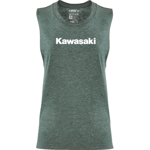 Factory Effex Women'S Kawasaki Muscle Tank Top - Heather Forest Green - Xl 27-87156