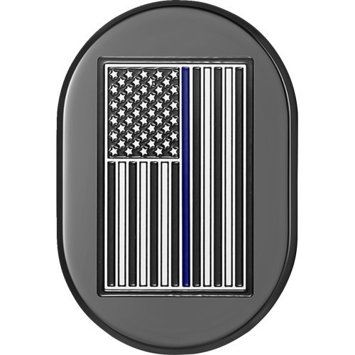 Figurati Designs Antenna Cover - Left Rear Fender - Blue Line American Flag - Black Fd71-Ac-Blk-Lt