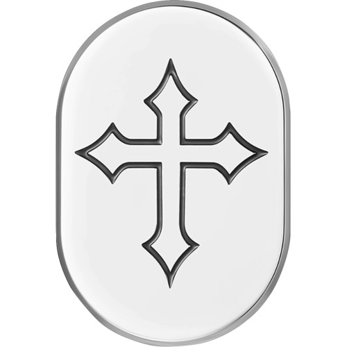 Figurati Designs Antenna Cover - Left Rear Fender - Cross - Chrome Fd41-Ac-Ss-Lt