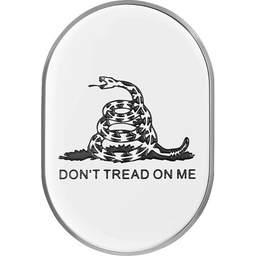 Figurati Designs Antenna Cover - Left Rear Fender - Don'T Tread On Me - Chrome Fd40-Ac-Ss-Lt