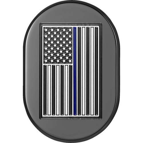 Figurati Designs Antenna Cover - Right Rear Fender - Blue Line American Flag - Black Fd71-Ac-Blk-Rt
