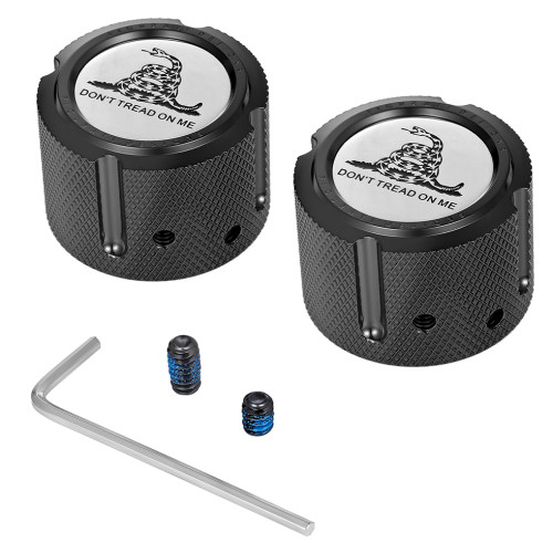 Figurati Designs Axle Nut Cover - Front - Stainless Steel - Don'T Tread On Me - Black Fd40-Fac-Bk Figurati Designs Axle Nut Cover - Front - Stainless Steel - Don'T Tread On Me - Black Fd40-Fac-Bk
