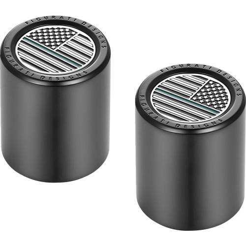 Figurati Designs Docking Hardware Covers - American Flag - Contrast Cut - Black Fd72-Dc-2730-Bk
