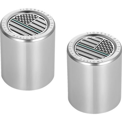 Figurati Designs Docking Hardware Covers - American Flag - Contrast Cut - Stainless Steel Fd72-Dc-2730-Ss