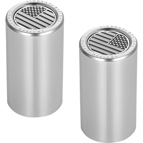 Figurati Designs Docking Hardware Covers - American Flag - Long - Contrast Cut - Stainless Steel Fd26-Dc-2545-Ss