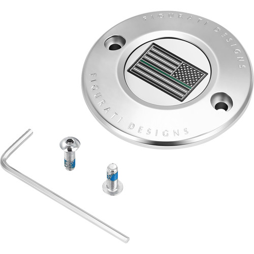 Figurati Designs Timing Cover - 2 Hole - Green Line American Flag - Stainless Steel Fd72-Tc-2H-Ss Figurati Designs Timing Cover - 2 Hole - Green Line American Flag - Stainless Steel Fd72-Tc-2H-Ss
