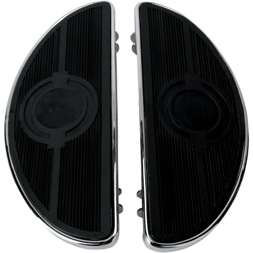 Drag Specialties Half-Moon Floorboard - W/O Vibration Inserts - Chrome - Fl