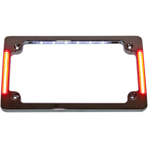 Custom Dynamics License Plate Frame With Led - Flat - Chrome Tf07-C Custom Dynamics License Plate Frame With Led - Flat - Chrome Tf07-C