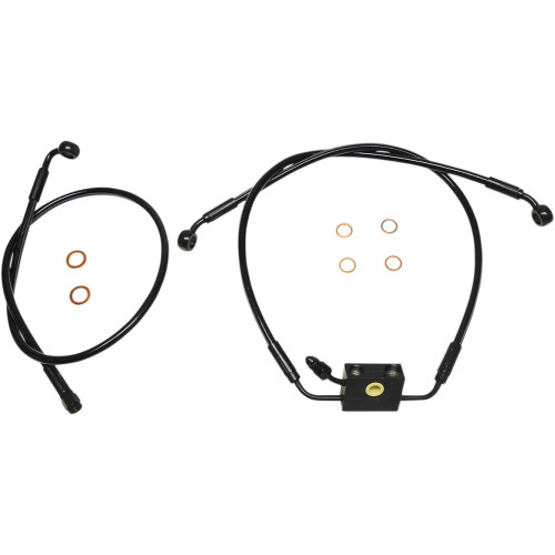Magnum Shielding Brake Line - Xr - Dual Disc - Abs - Black - Softail Sbb1335-28 Magnum Shielding Brake Line - Xr - Dual Disc - Abs - Black - Softail Sbb1335-28