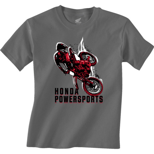 Honda Apparel Youth Honda Rider T-Shirt - Charcoal - Small Np21S-Y3035-S