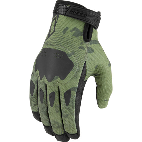 Icon Hooligan Ce Gloves - Green Camo - Small