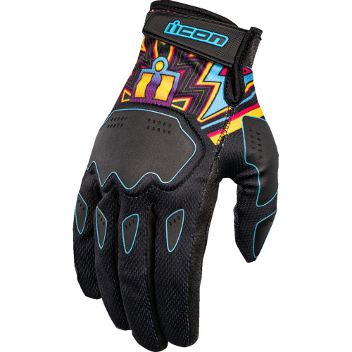 Icon Gloves Hlgn Lucky Lid Bk Sm