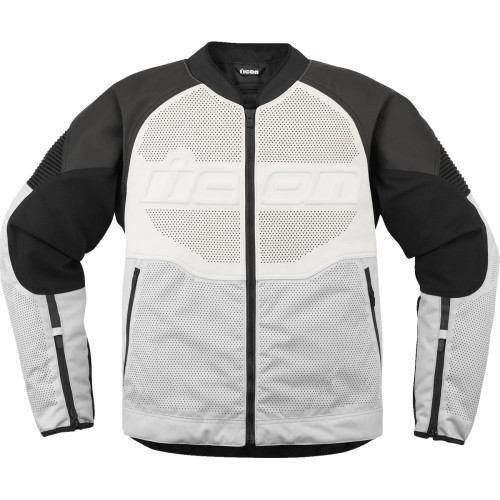 Icon Overlord3 Leather Jacket - White - Xl Icon Overlord3 Leather Jacket - White - Xl