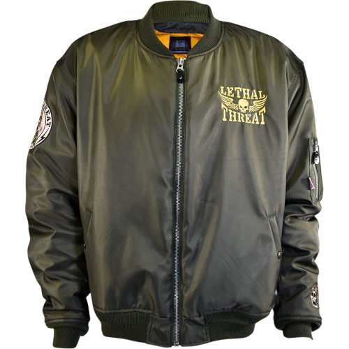 Lethal Threat Bombs Away Jacket - Green - Large Jt84030L Lethal Threat Bombs Away Jacket - Green - Large Jt84030L
