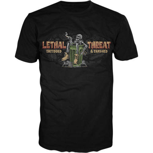 Lethal Threat Tattooed & Trashed T-Shirt - Black - Large Lt20892L