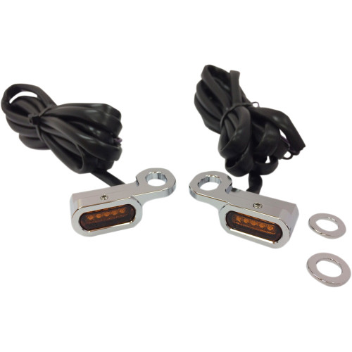 Drag Specialties Led Handlebar Marker Lights - Hydraulic Clutch - Chrome/Amber