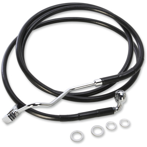 Drag Specialties Brake Line - Front (Upper) - Black - +6"