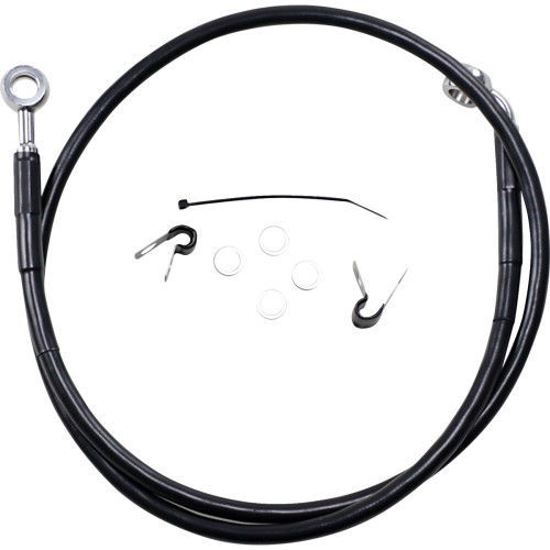 Drag Specialties Brake Line - Front - Black - +2" - '04-'10 Xl