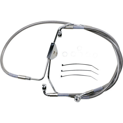 Drag Specialties Brake Line - Front - +4" - Touring - Stainless Steel Drag Specialties Brake Line - Front - +4" - Touring - Stainless Steel