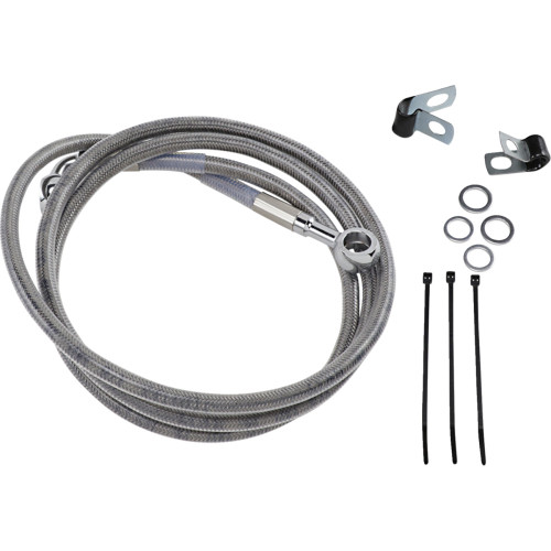 Drag Specialties Brake Line - Front - +8" - Stainless Steel