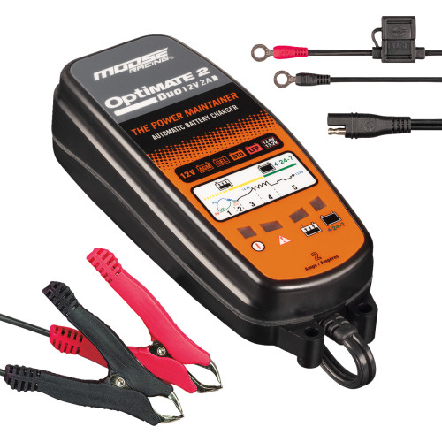 Moose Racing Battery Charger/Maintainer - Optimate 2 Duo Tm-555
