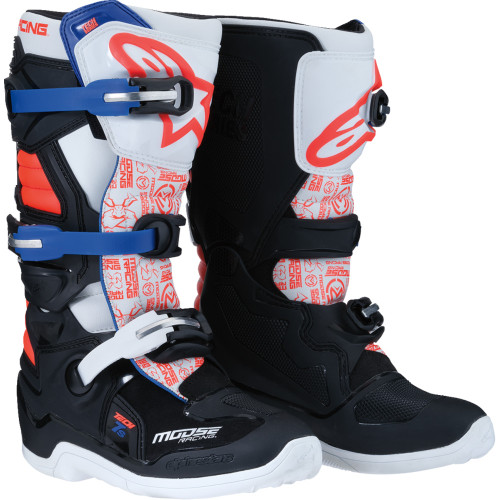 Moose Racing Youth Tech 7S Boots - Black/White/Red/Blue - Us 5 0215024-1297-5 Moose Racing Youth Tech 7S Boots - Black/White/Red/Blue - Us 5 0215024-1297-5