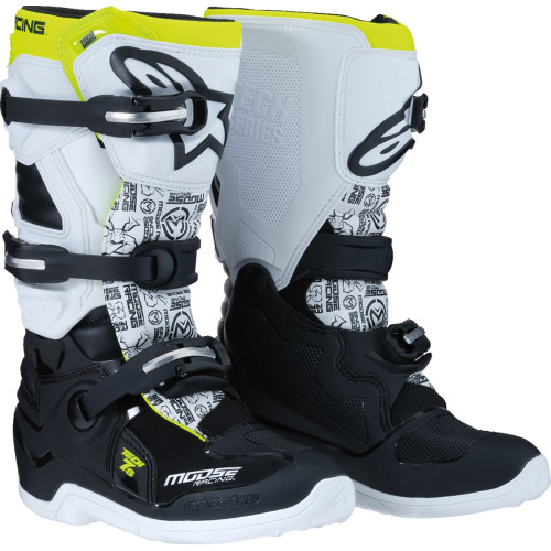 Moose Racing Youth Tech 7S Boots - Black/White/Yellow - Us 5 0215024-125-5 Moose Racing Youth Tech 7S Boots - Black/White/Yellow - Us 5 0215024-125-5
