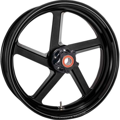 Performance Machine (Pm) Wheel - Pro-Am Race - Front - Dual Disc/Without Abs - Black Ops - 17X3.5 1202-7706R-Proap-Smb