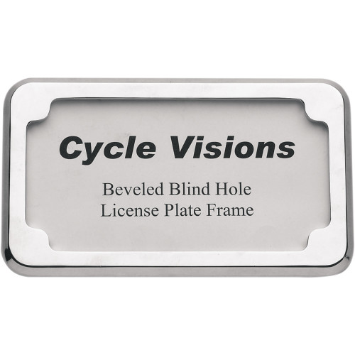 Cycle Visions Beveled License Plate Frame - Chrome Cv-4615