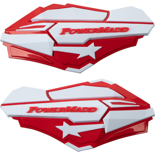 Powermadd Handguards - Red/White 34422 Powermadd Handguards - Red/White 34422