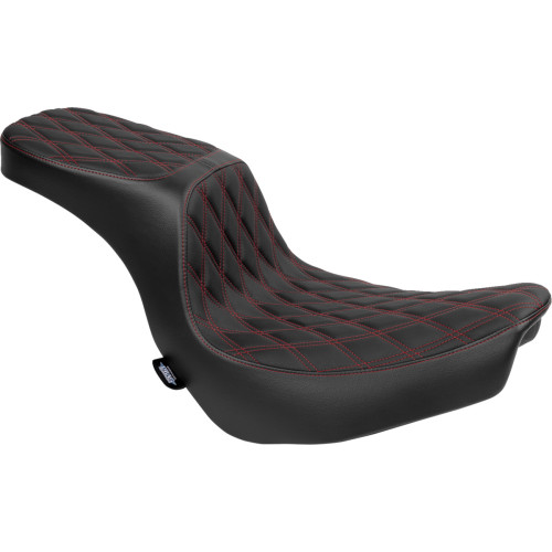 Drag Specialties Seats Seat Predator 2Up Blk Vinyl Red Dd Stch Flsb Fxlrs/T