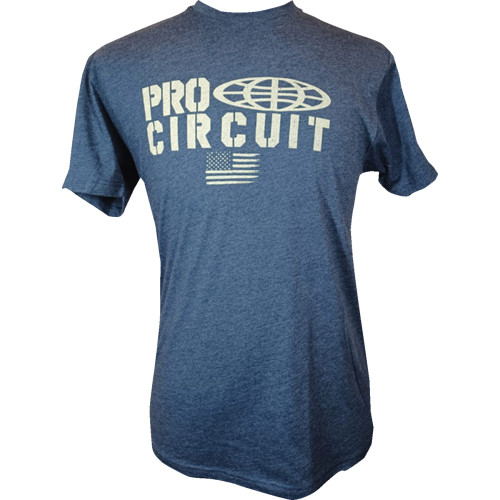 Pro Circuit Logo Flag T-Shirt - Heather Navy - Large 646200-030
