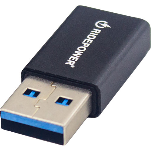 Ridepower Male Usb To Female Usb-C Adapter - Power - Compact - Black Rpusbusbcadpt Ridepower Male Usb To Female Usb-C Adapter - Power - Compact - Black Rpusbusbcadpt
