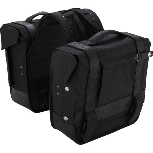 Burly Brand Throw-Over Saddlebag - Black B15-1002B Burly Brand Throw-Over Saddlebag - Black B15-1002B
