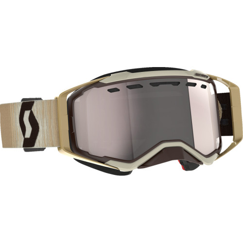 Scott Prospect Snow Cross Goggle - Beige/Brown - Dual Lens - Enhancer Silver Chrome 272846-1074313
