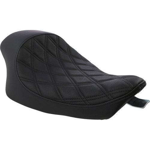 Drag Specialties 3/4 Solo Seat - Double Diamond - Black W/ Black Stitching - Xl '04-'22 Drag Specialties 3/4 Solo Seat - Double Diamond - Black W/ Black Stitching - Xl '04-'22