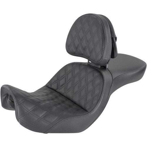 Saddlemen Explorer Seat - With Backrest - Lattice Stitched - Black - Fxd 806-04-030Ls Saddlemen Explorer Seat - With Backrest - Lattice Stitched - Black - Fxd 806-04-030Ls