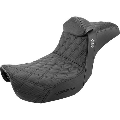 Saddlemen Pro Series Sdc Performance Seat - With Backrest - Lattice Stitch/Lumbar Gripper - Fld/Fxd '06-'17 Sc80604Dbkrt