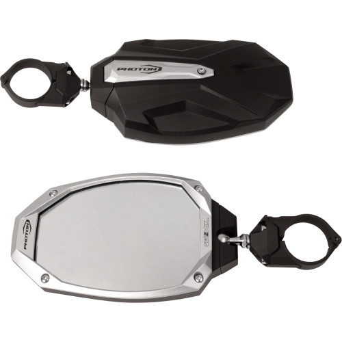 Seizmik Mirrors - Photon - Side View - Oval - Black/Silver - 1.75" Rops - Pair 56-18107 Seizmik Mirrors - Photon - Side View - Oval - Black/Silver - 1.75" Rops - Pair 56-18107