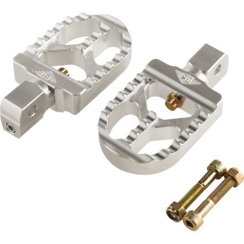 Serrated Footpegs - Silver- Short 08-57-8 Serrated Footpegs - Silver- Short 08-57-8
