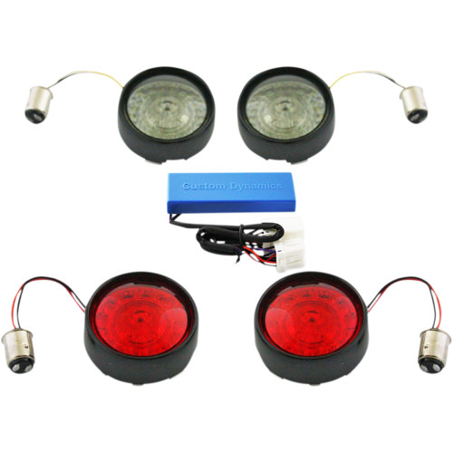 Custom Dynamics Full Bullet Turn Signal Conversion Kit - Black Pb-Hd-Bb-B