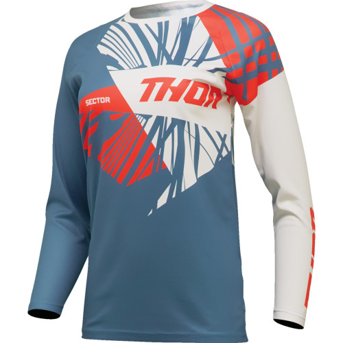 Thor Women'S Sector Split Jersey - Blue Steel/Vintage White - Medium