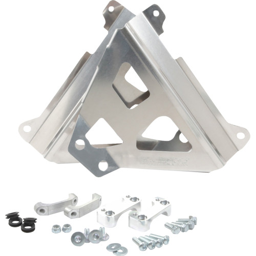 Works Connection Radiator Brace Set - Silver - Yamaha 18-269