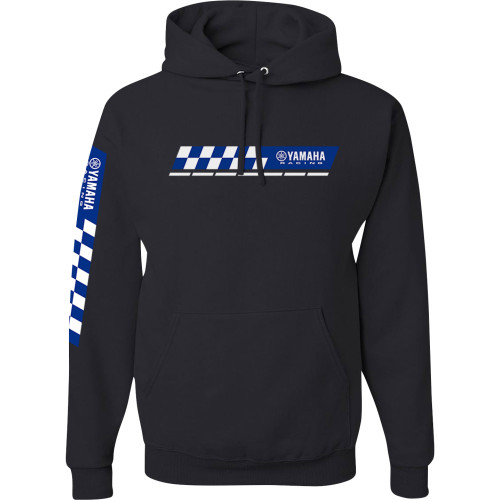 Yamaha Apparel Yamaha Racing Check Hoodie - Black - Medium Np21S-M3110-M Yamaha Apparel Yamaha Racing Check Hoodie - Black - Medium Np21S-M3110-M